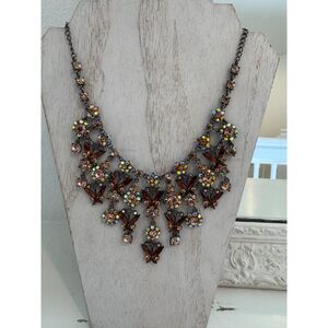 Vintage Aurora Borealis Crystal Swarovski Necklace BEAUTIFUL!!! Fall Colors